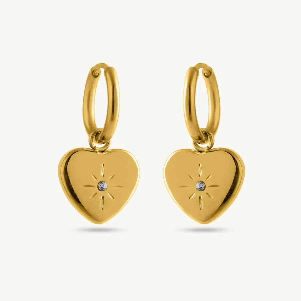Starlit Heart Embrace Drop Earrings