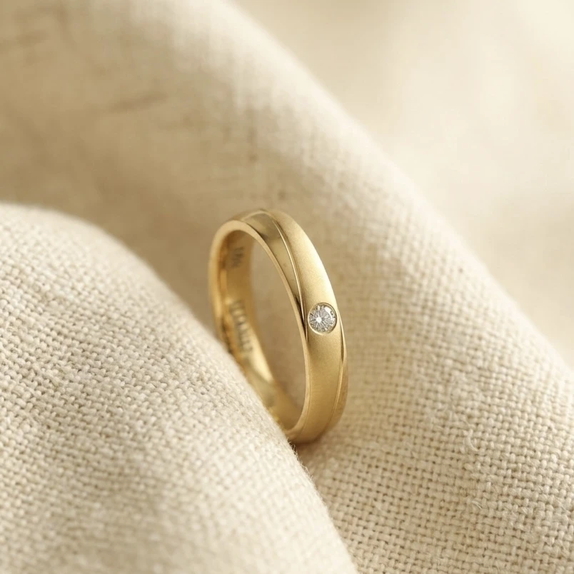 Shiny Diamond Gold Ring