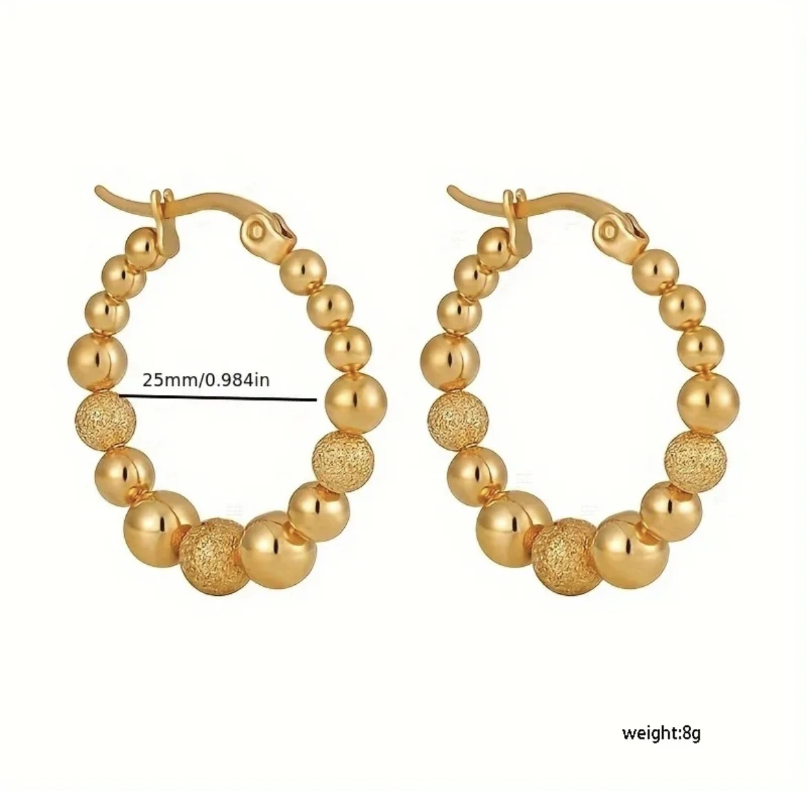 Classic Round Bead Hoops