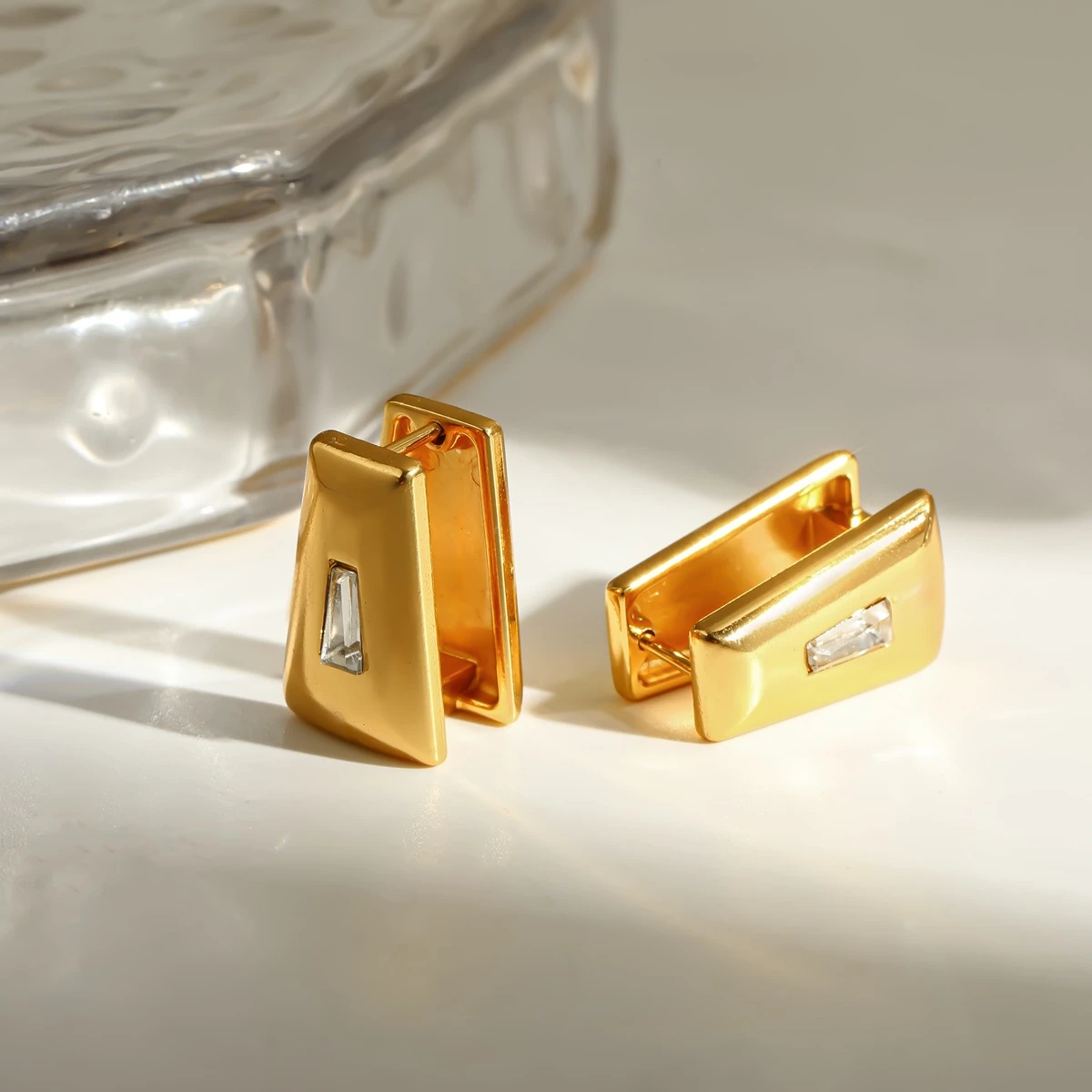 Golden Edge Hoops Earrings