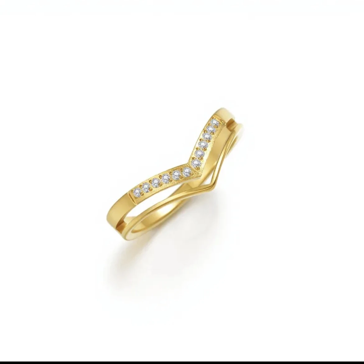 Double layer Chevron Ring