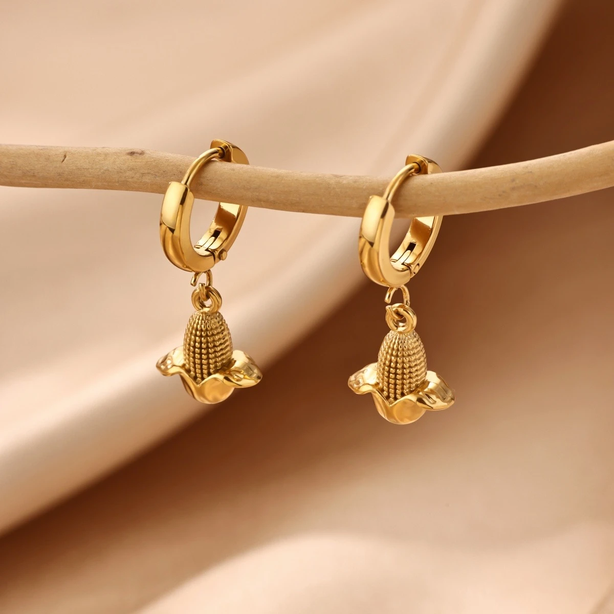Sweetcorn Charm Hoops