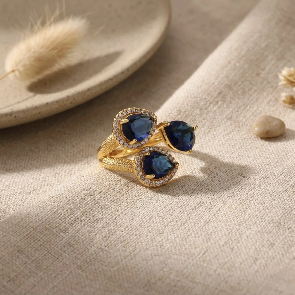 The Panna Trio Ring Blue