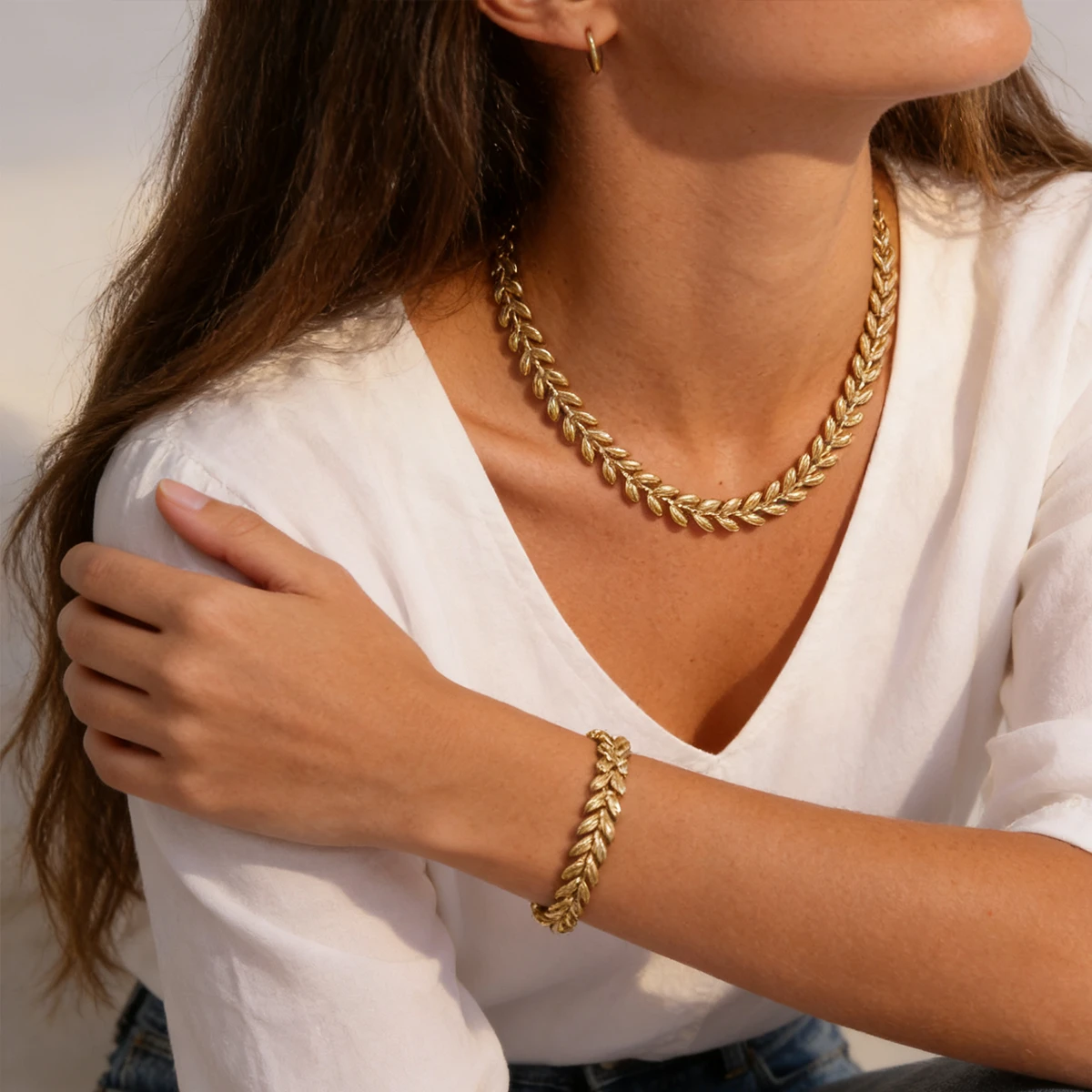 Aurelia Interlocking Leaf necklace/bracelet