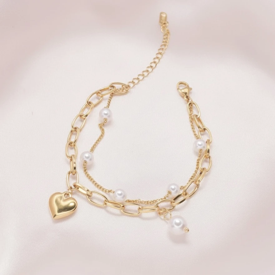 Pearl & Petal Charm Strand Bracelet