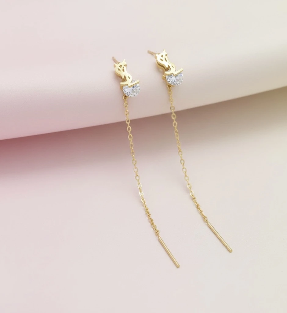 Dainty Chain Bar Earrings