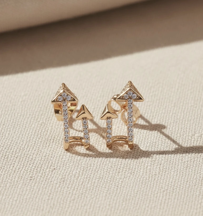 Vector Double Studs Earrings