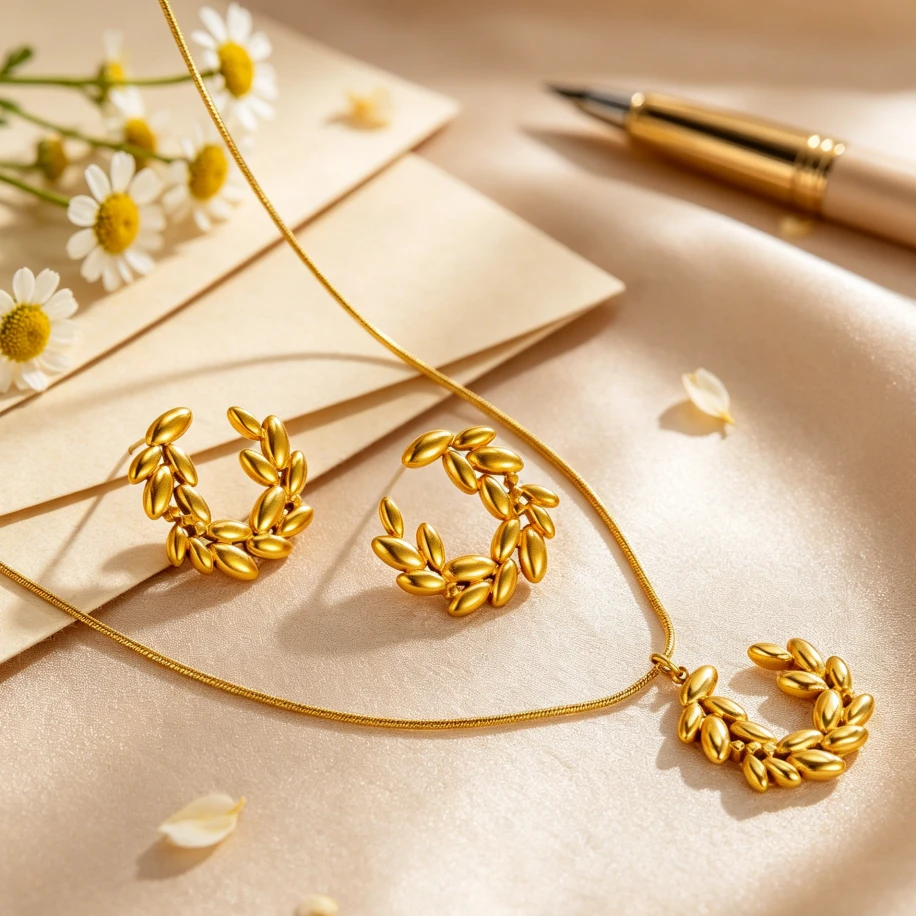 Gilded Olive Leaf Set