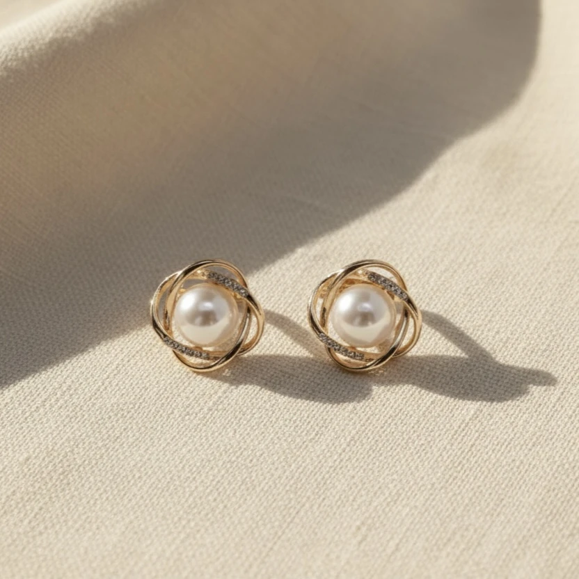 Eterna Pearl Knot hoops