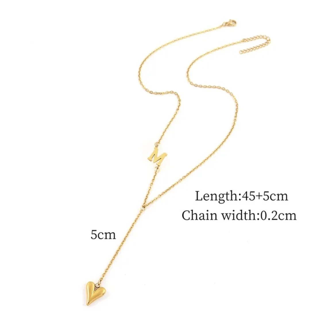 Heartstrings Initial M Gold Necklace