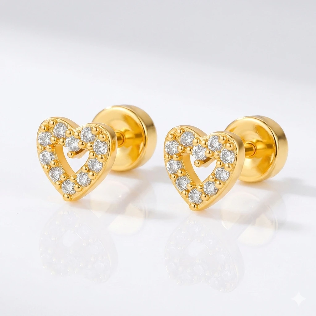 Glitzelle Hearts studs