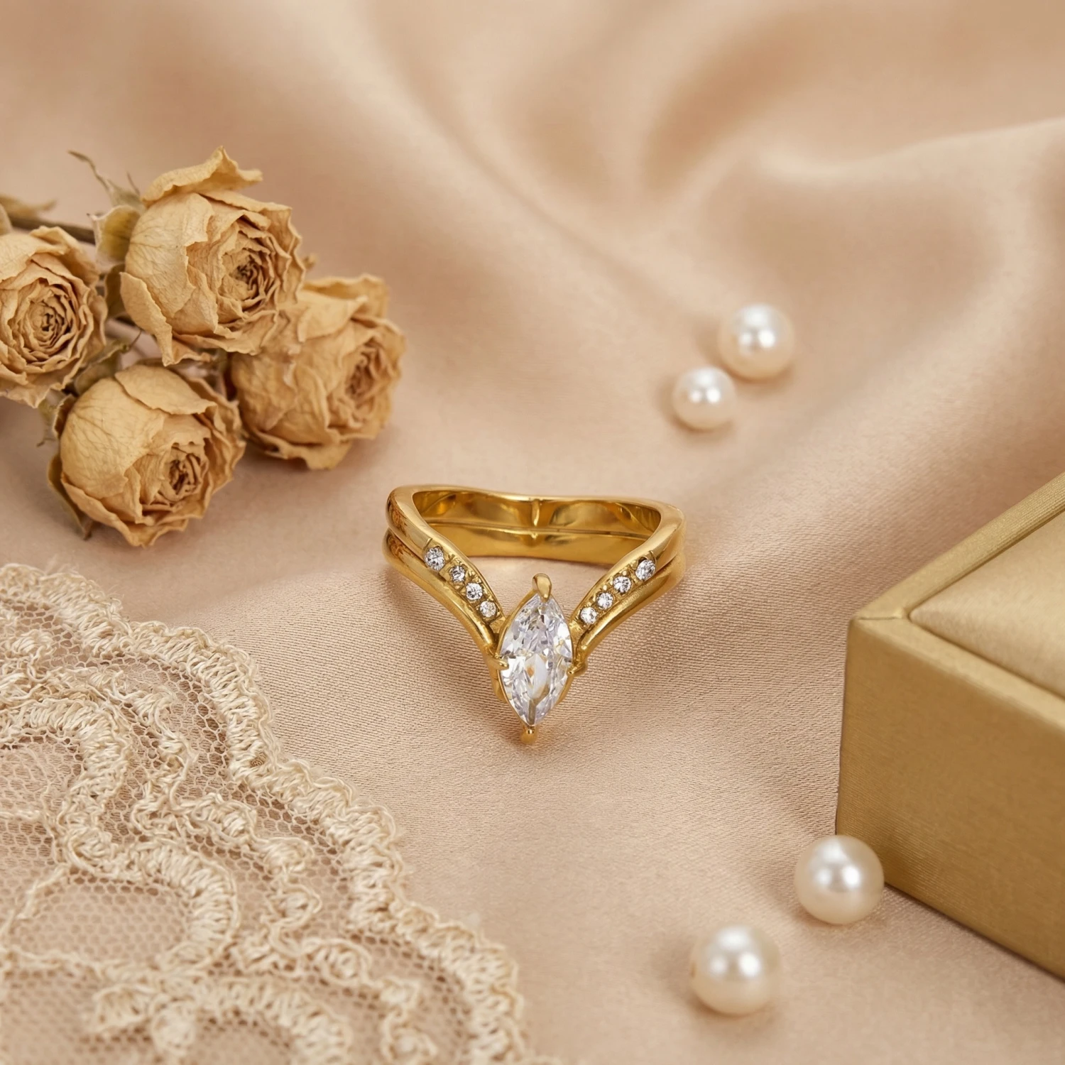 V-Shape Solitaire Ring