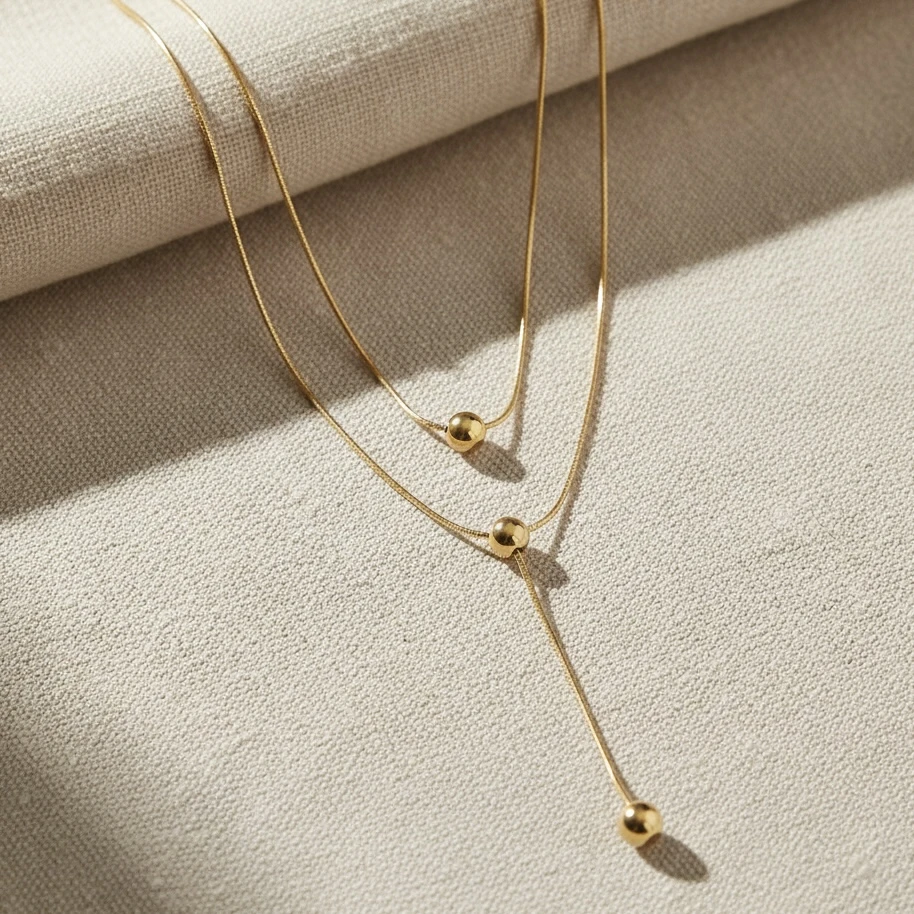 Drop Beads Layered Necklace