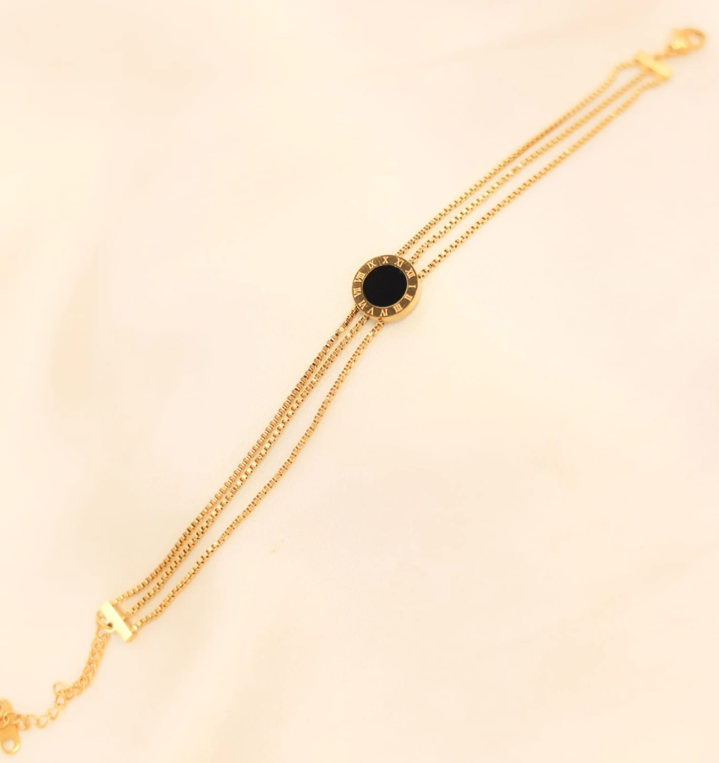 The Onyx Roman Trio Bracelet