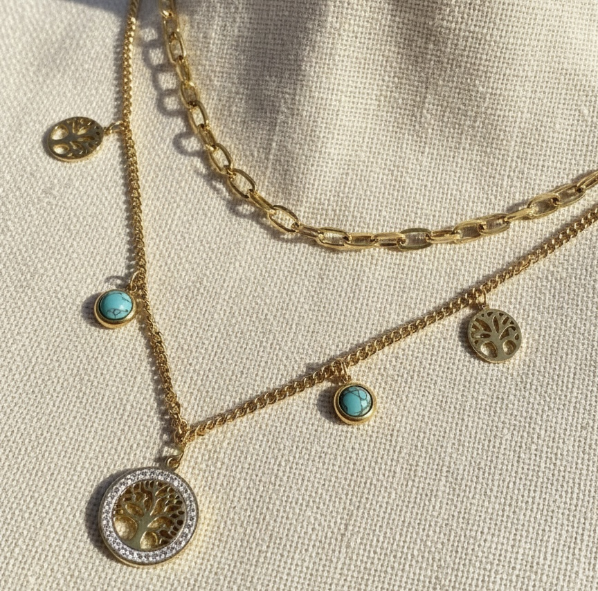Golden Roots Turquoise douuble Layer Necklace